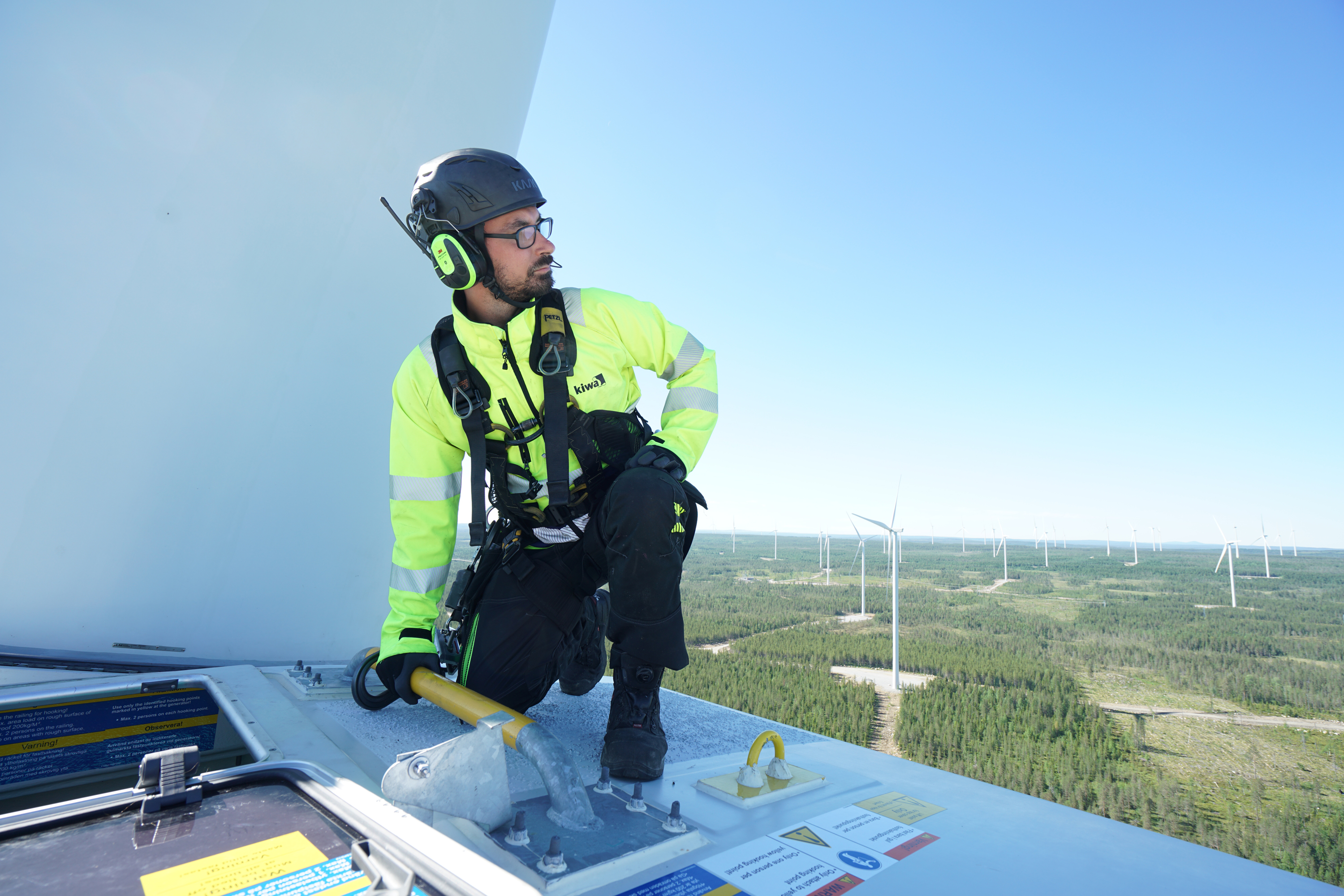 Arbetare p&aring; vindkraftverk