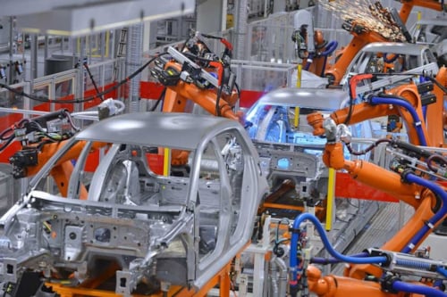Automated Manufacturing line of automotive vehicles from which MSA is being colected