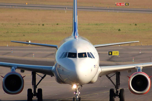 Aircraft on a landing field